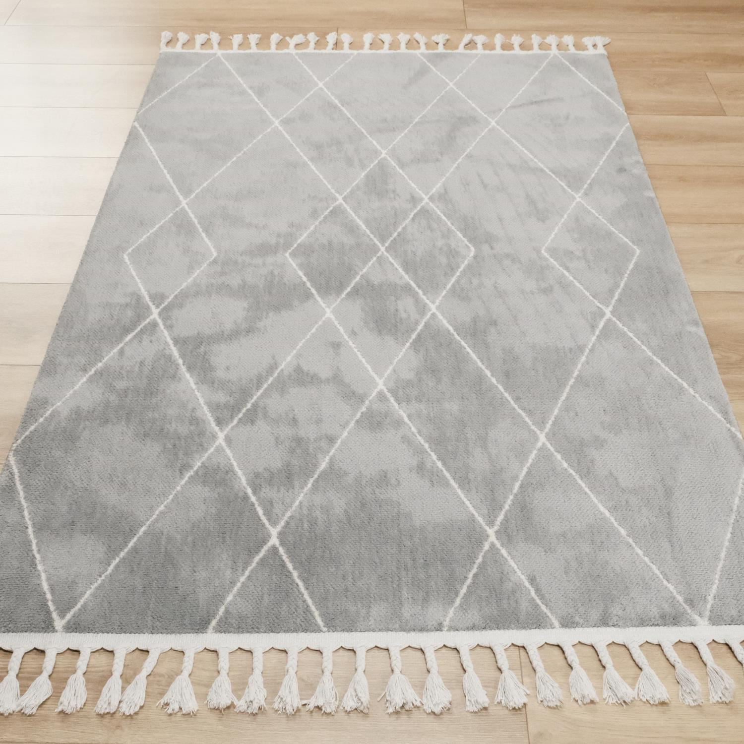 Urban Series Scandinavian Patterned Gray Carpet