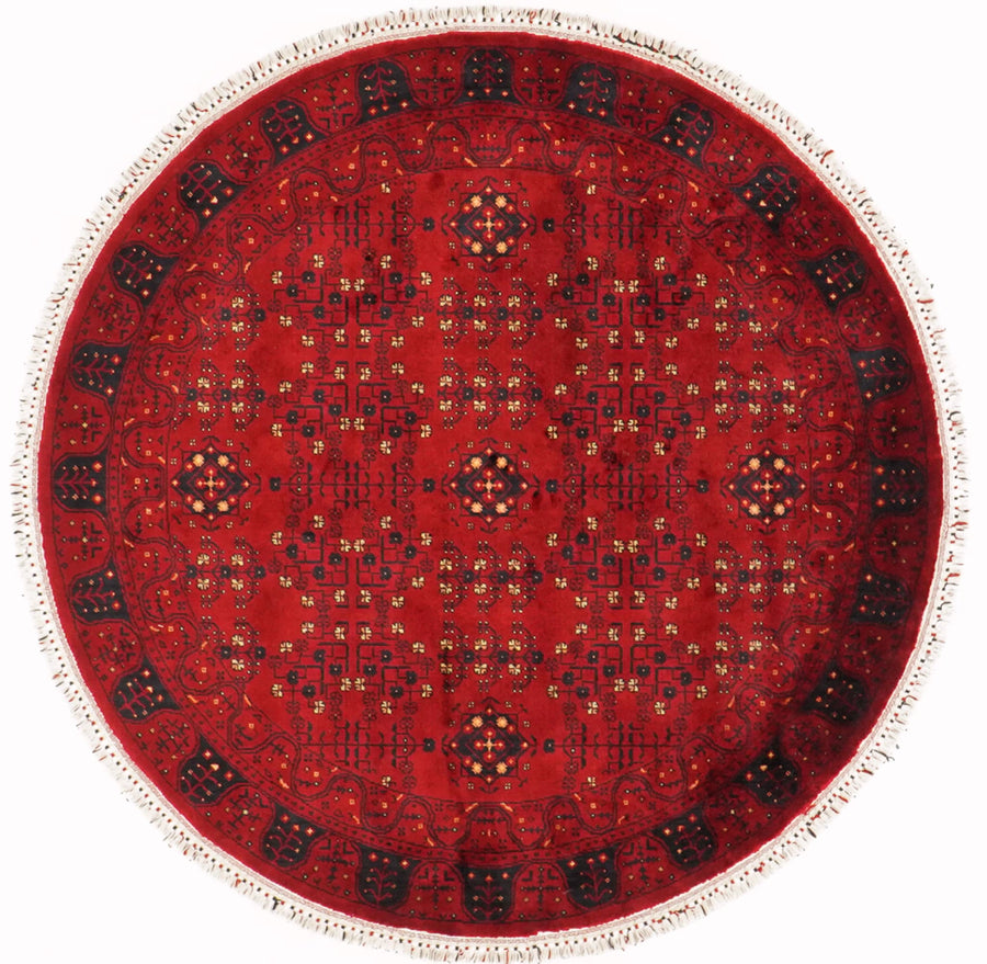 Afgan halısının yuvarlağı.