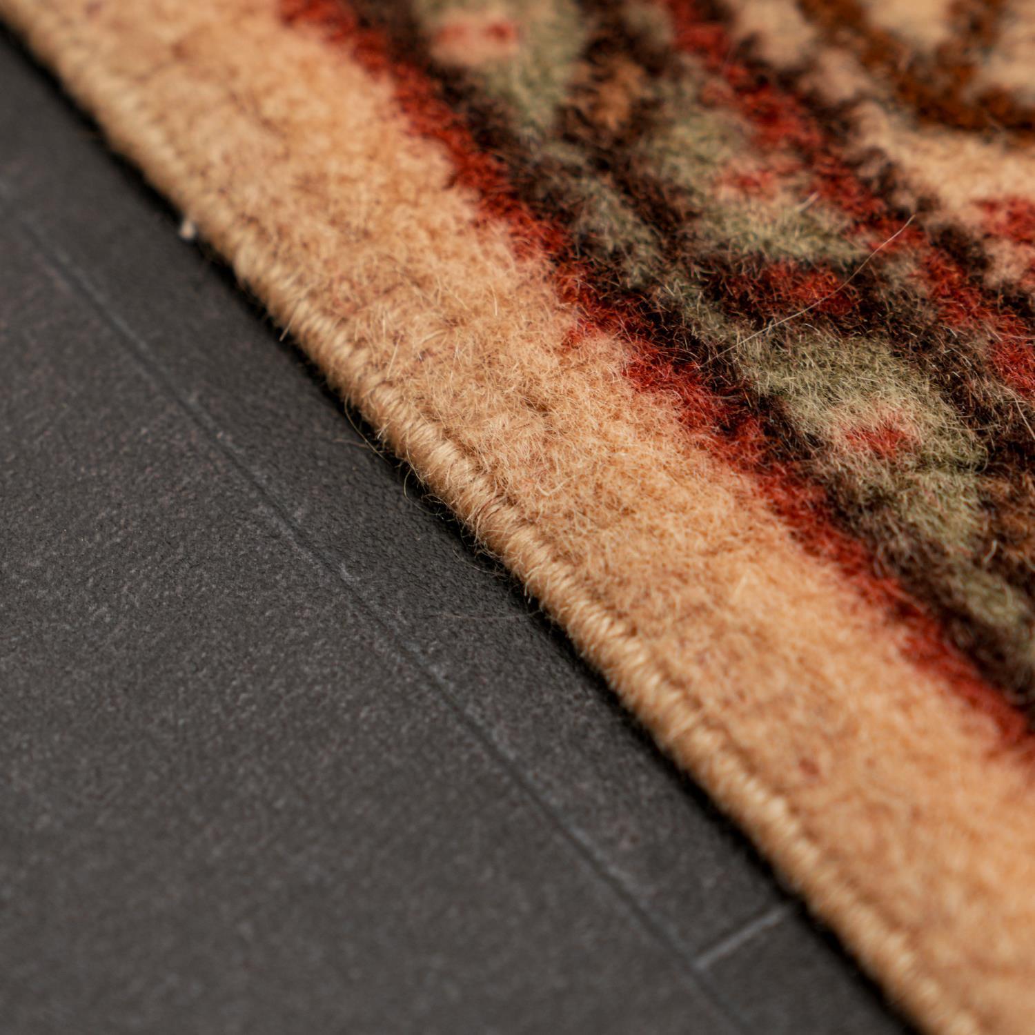 Handwoven Anatolian Patterned Cream Wool Kula Rug