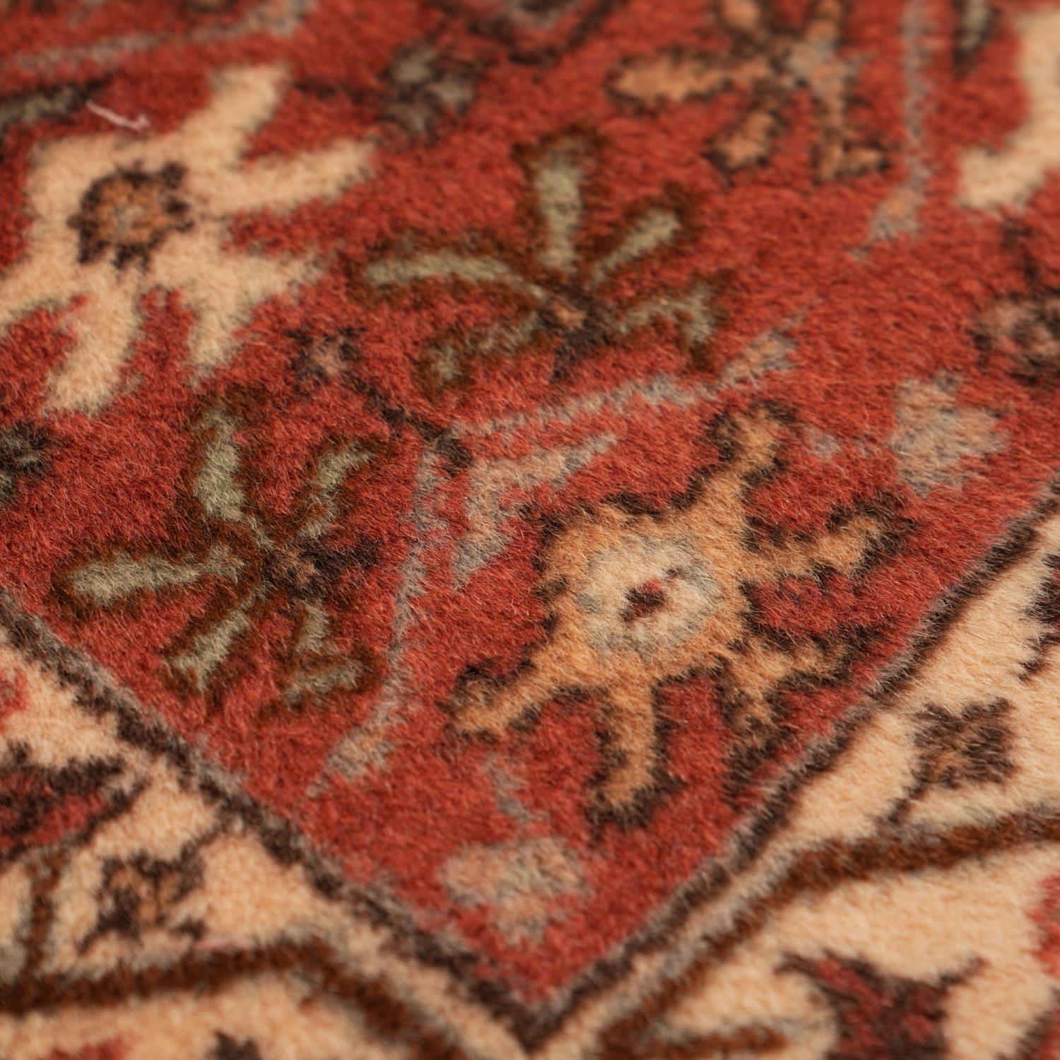 Handwoven Anatolian Patterned Cream Wool Kula Rug