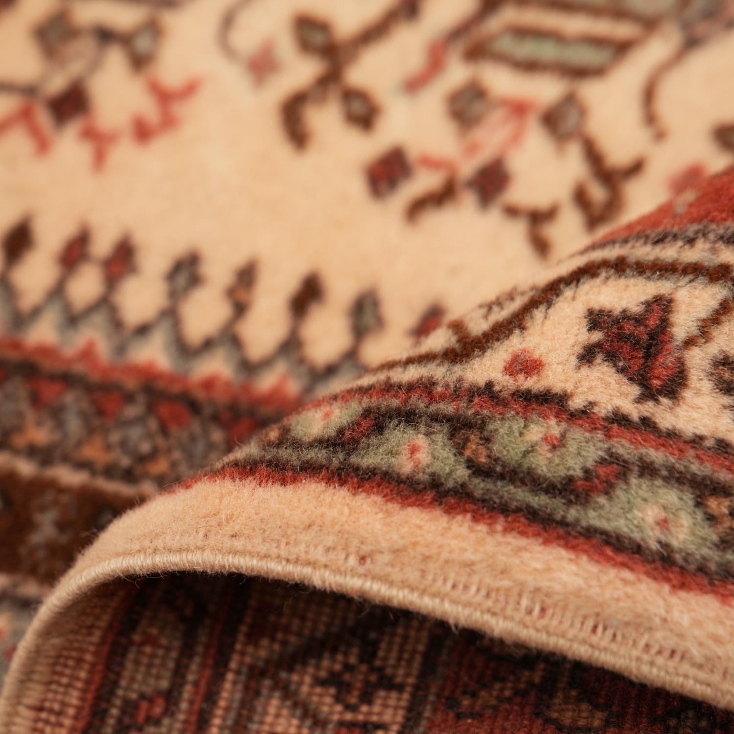 Handwoven Anatolian Patterned Cream Wool Kula Rug