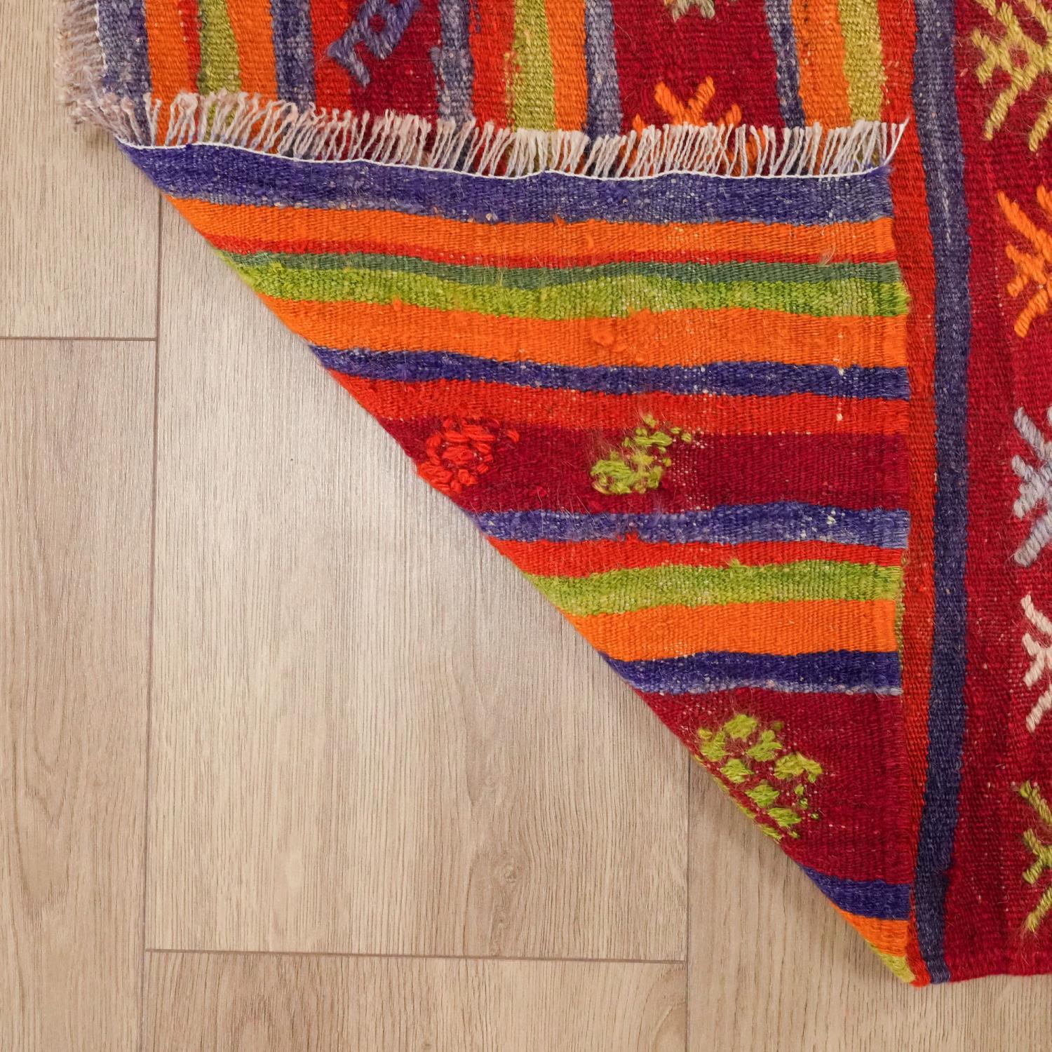 Hand Woven Anatolian Patterned Colorful Wool Sivas Rug