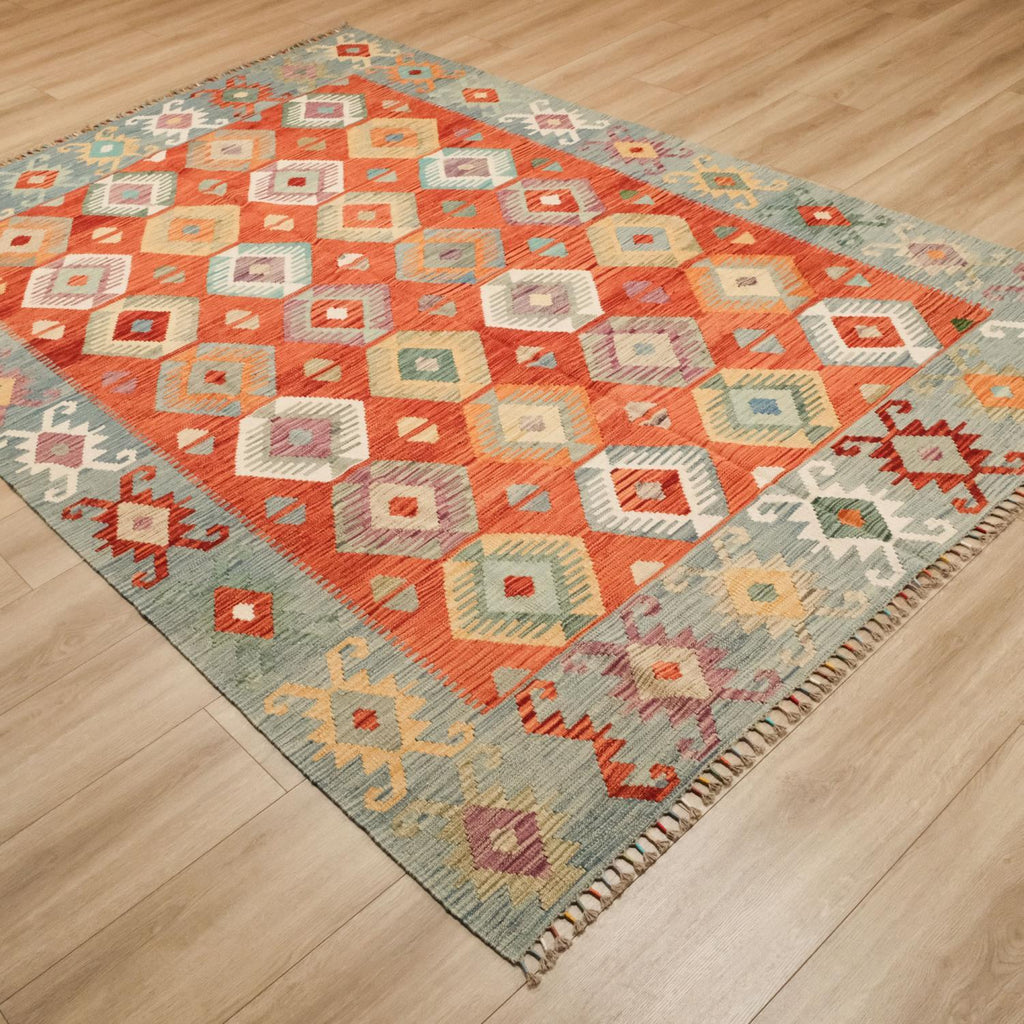 El Dokuma Çok Renkli Yün Anadolu Kilim