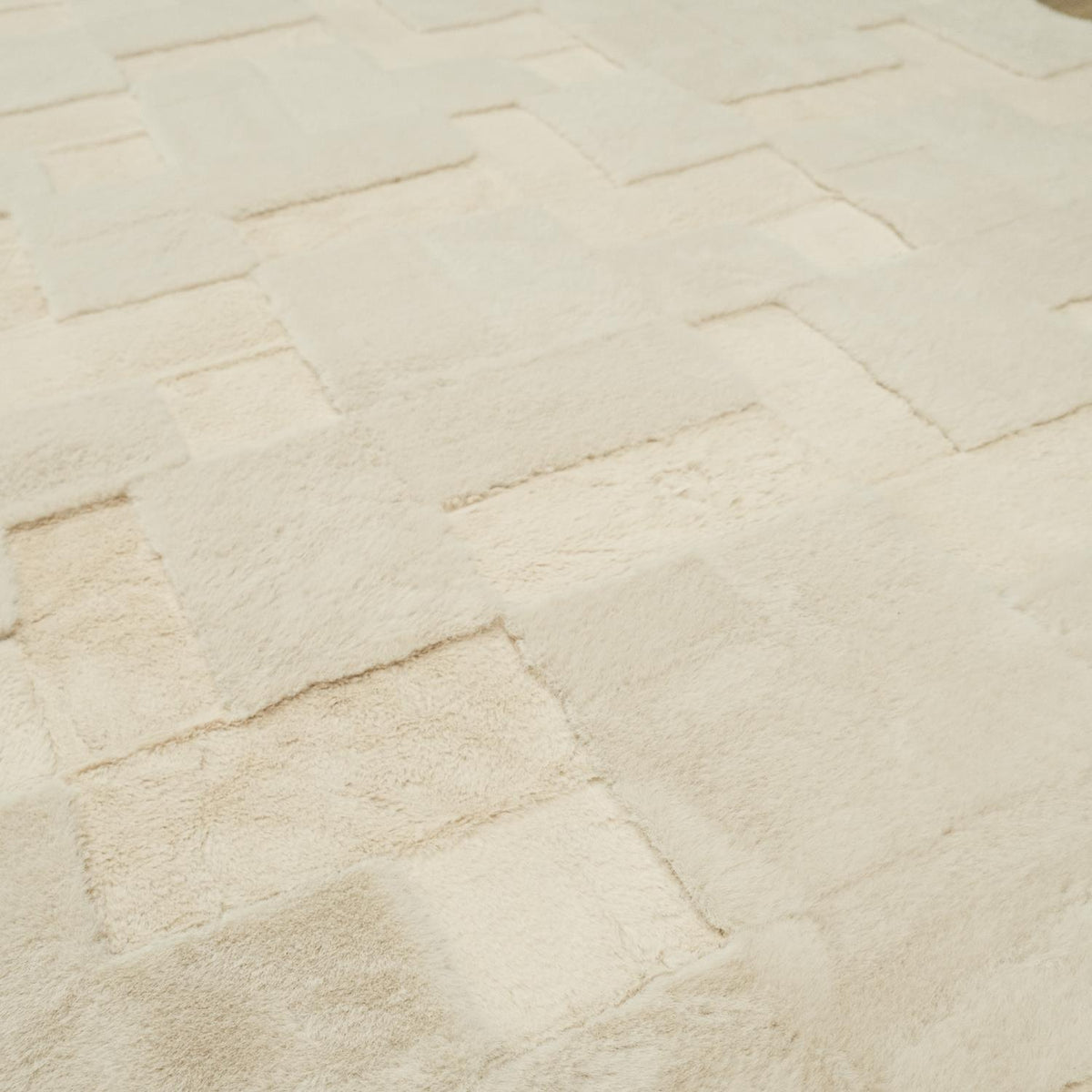 Geometric Patterned Sheepskin Carpet