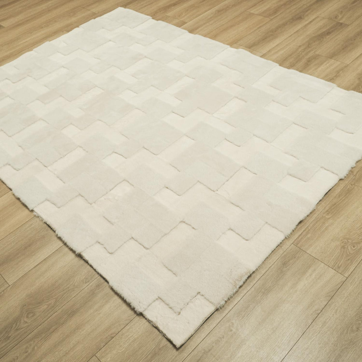 Geometric Patterned Sheepskin Carpet