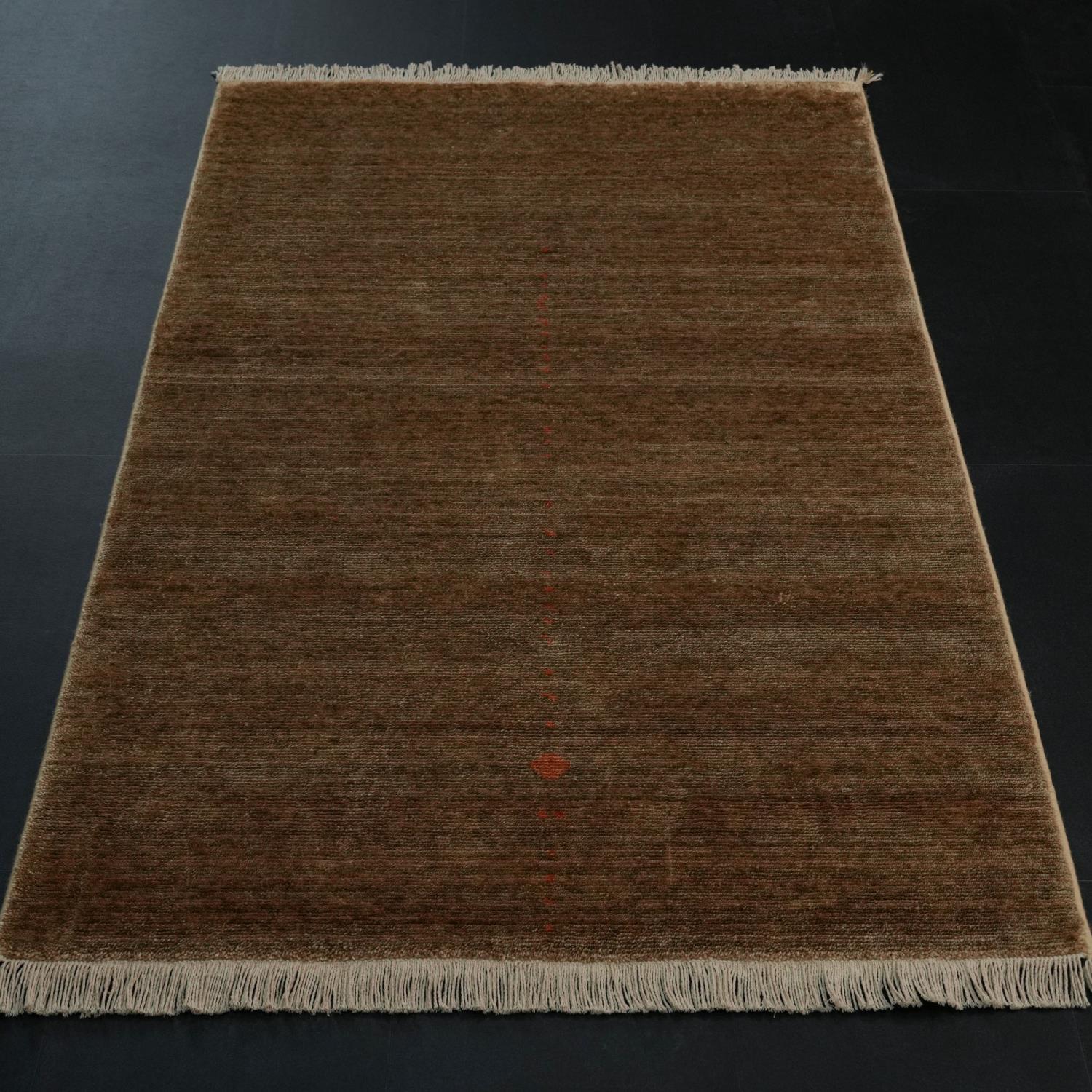 Khaki Green Tencel Loom-Woven Double Prayer Rug