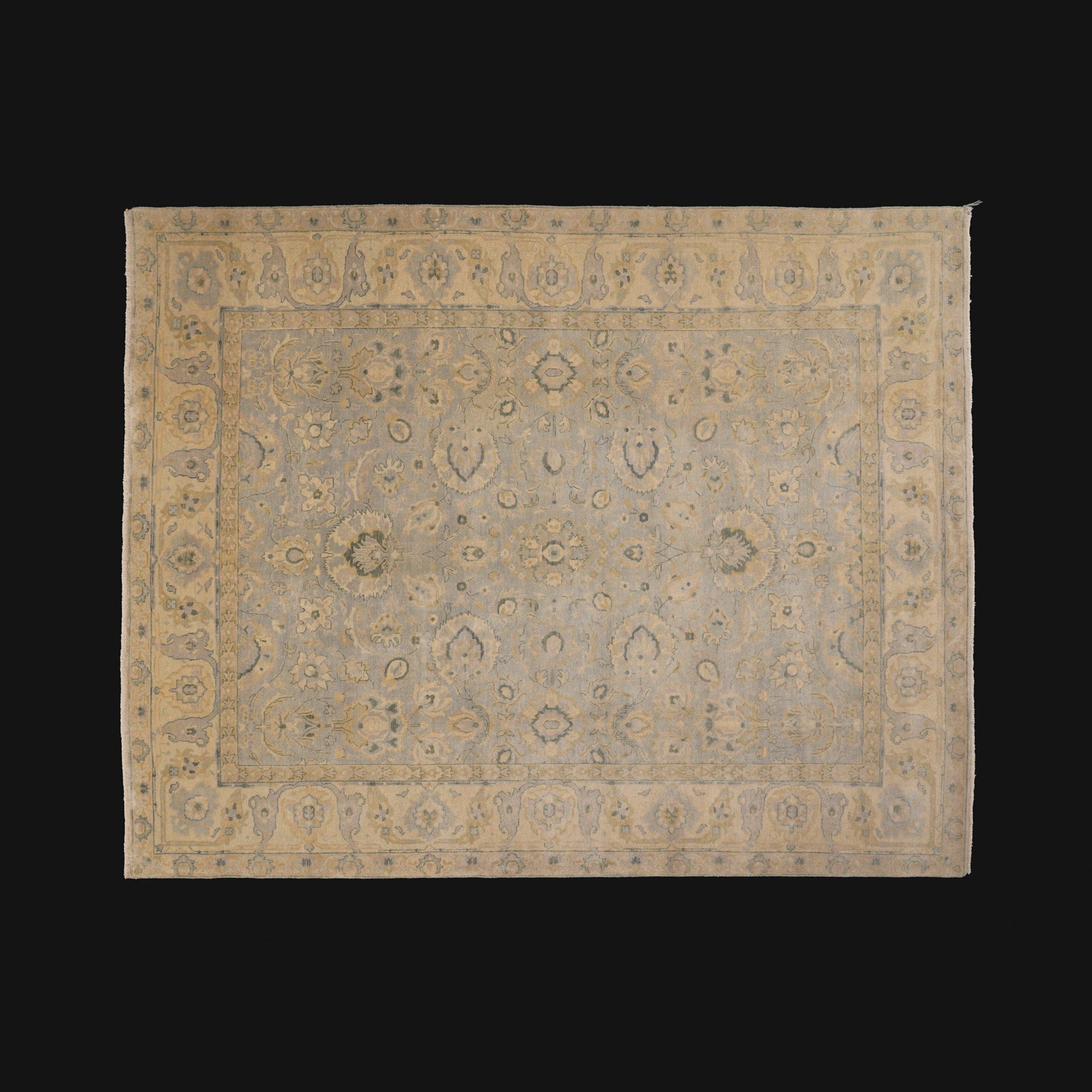 El Dokuma Uşak Desenli Mavi Yün Halı