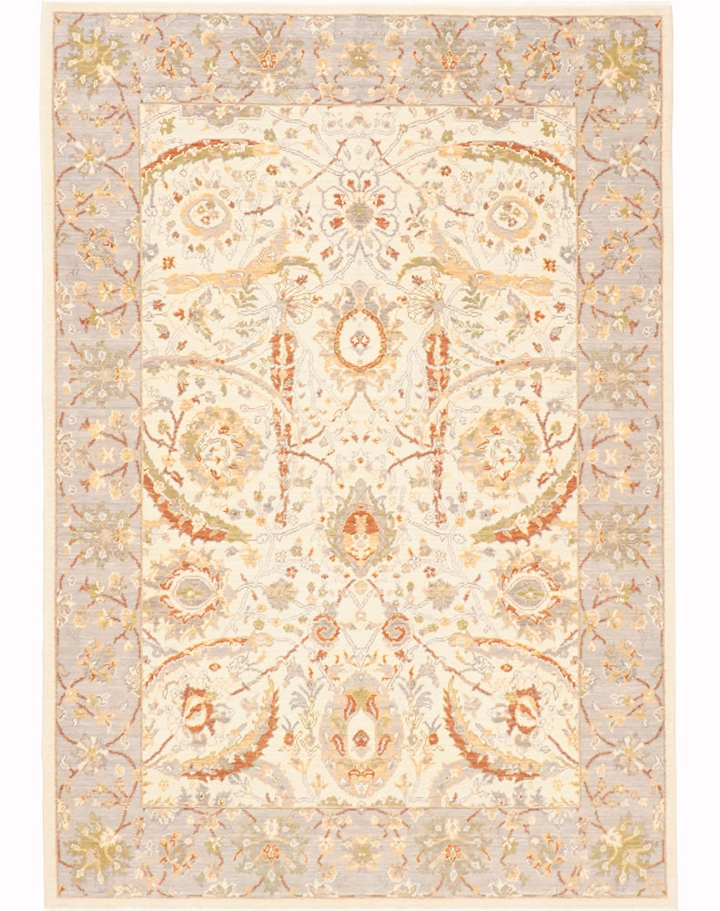 Bej-vizon zemin, Uşak motifleri: Tezgâh dokumasının ölçülü zarafeti.