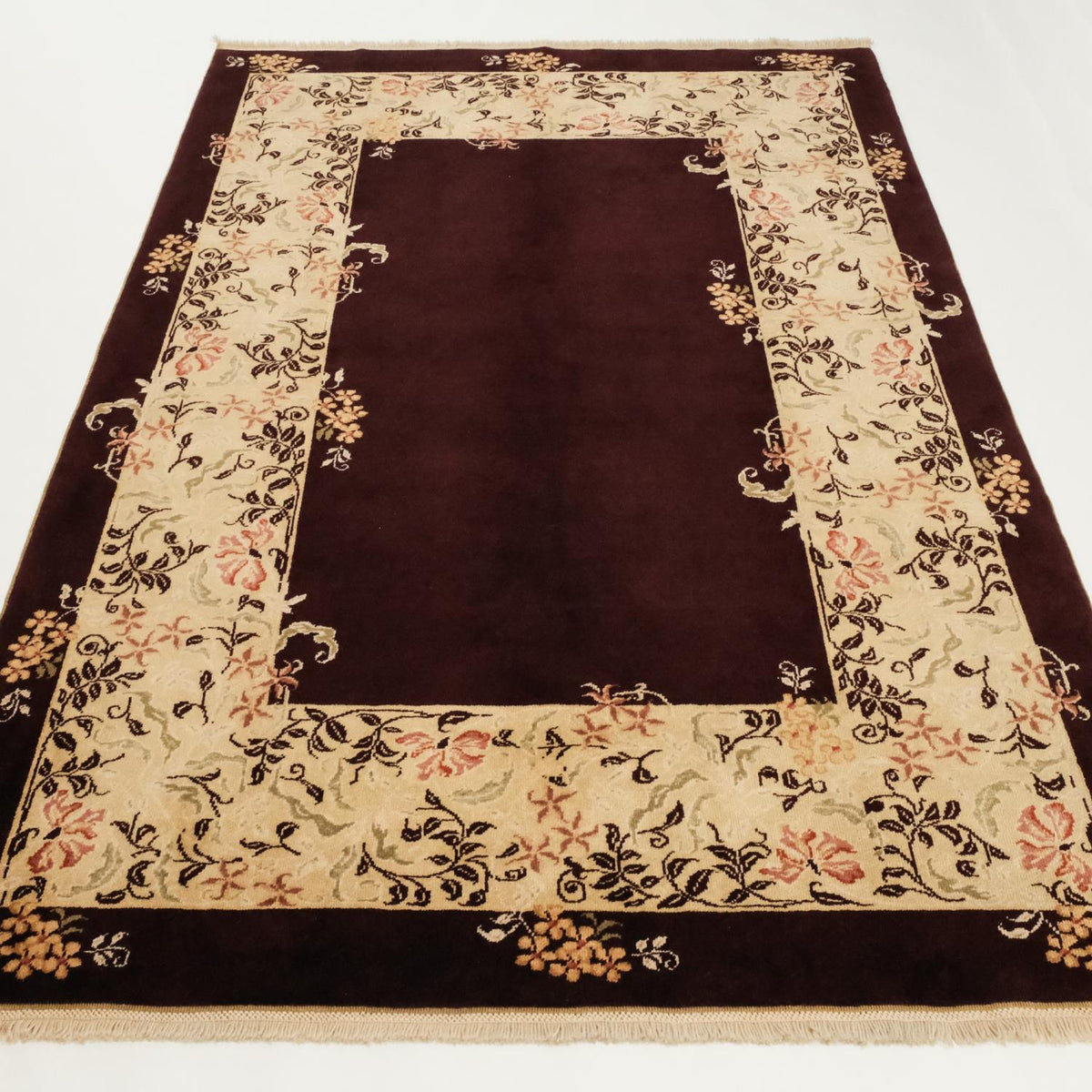 Harem Serisi El Dokuma Modern Uşak Desenli Bordo Halı — 168x263, 237x326 cm