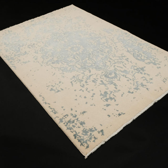 Heritage Serisi Tezgah Dokuma Vintage Desenli Mavi Halı, 130×190 cm Halıcızade