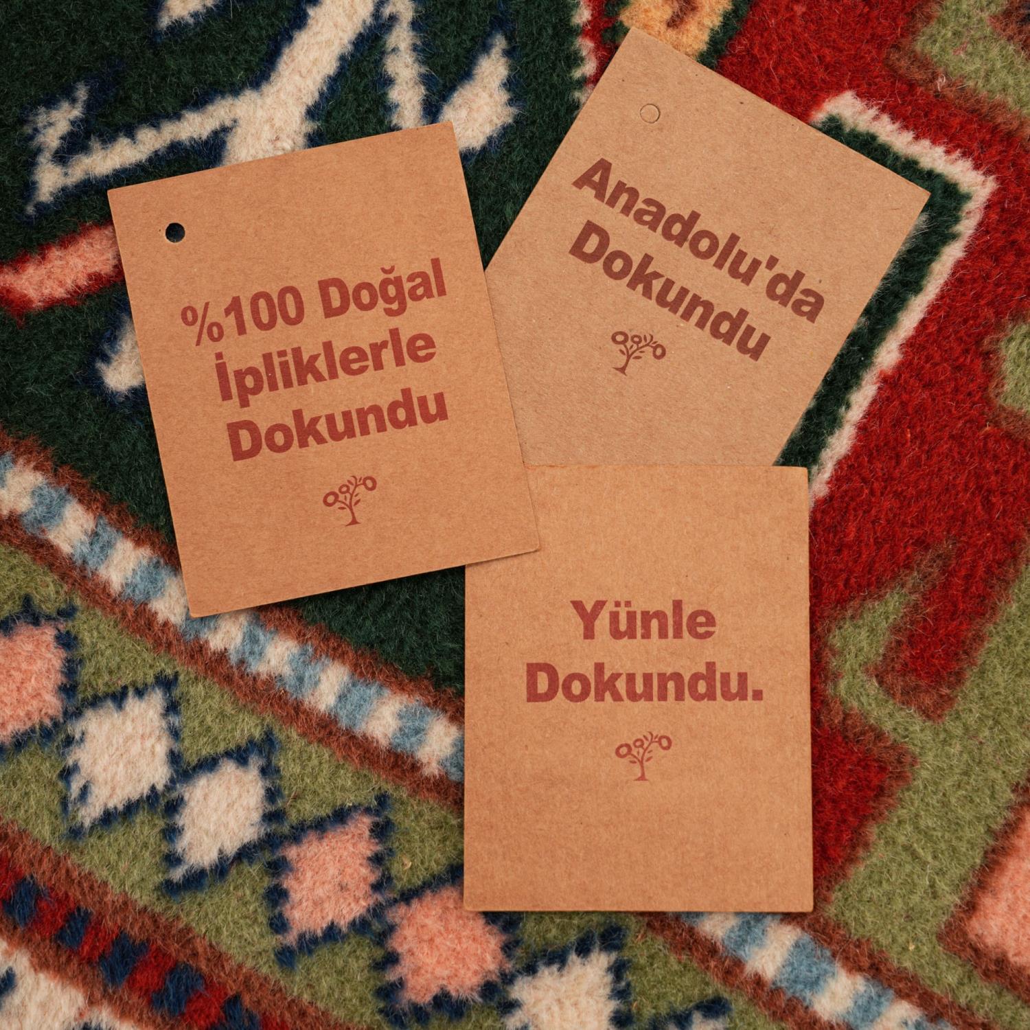 Second-Hand Handwoven Cream Wool Yörük Rug with Anatolian Pattern
