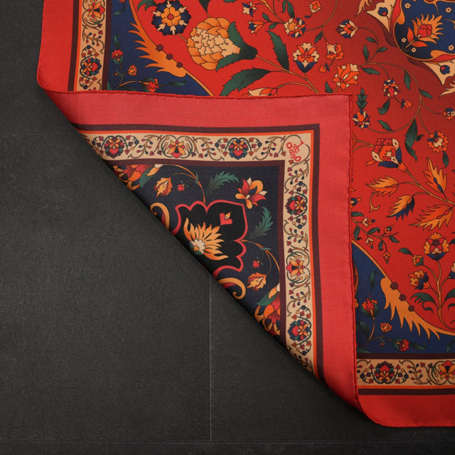İpek Şal Eşarp Bahtiyari Motif, 90×90 cm Halıcızade