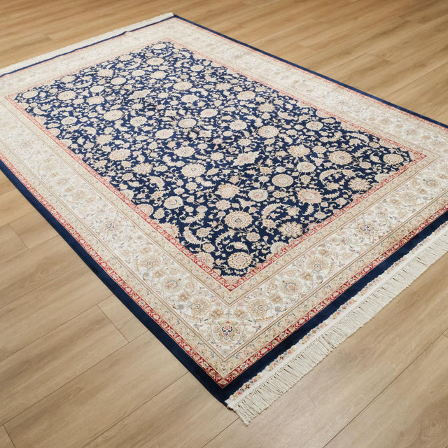 Efsun Serisi Makine Dokuma Uşak Desenli Lacivert Halı, 160x230 – 300x400 cm — Halıcızade