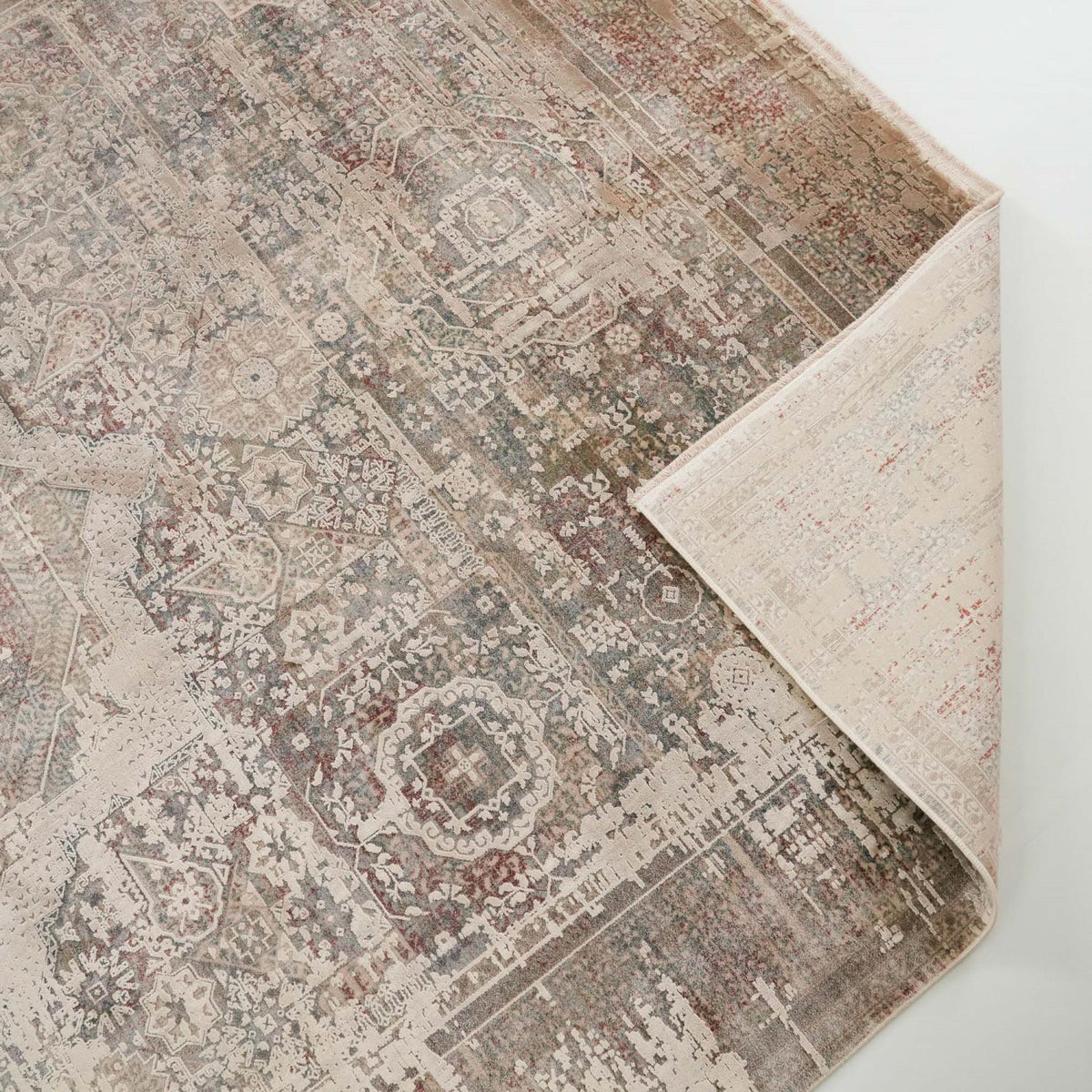 Lapis Serisi Vintage Desenli Vizon Viskon Halı — oturma odası halısı