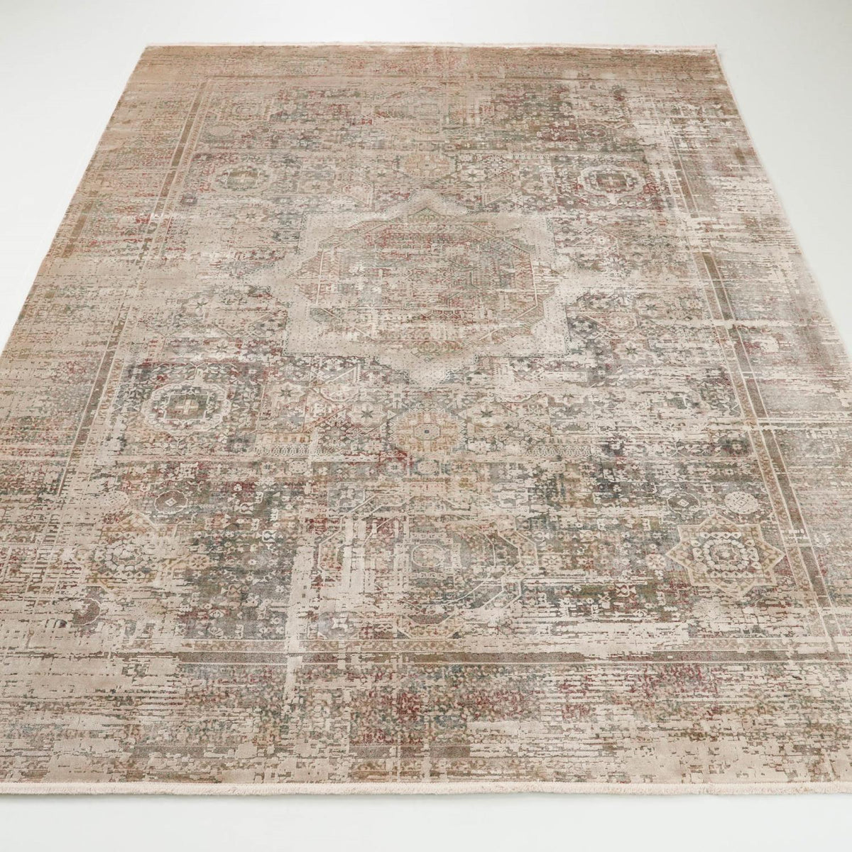 Lapis Serisi Vintage Desenli Vizon Viskon Halı — makine dokuma