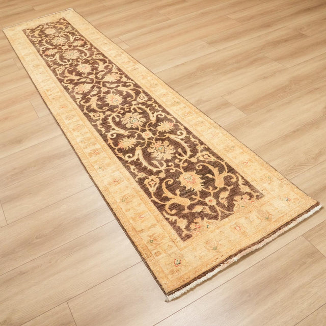 Mahal Serisi El Dokuma Uşak Desenli Yün Kahverengi Halı, 70x303 – 75x304 cm — Halıcızade