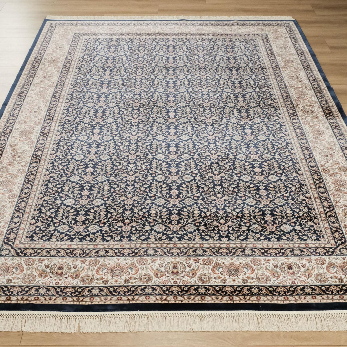 Efsun Serisi Makine Dokuma Hereke Desenli Lacivert Pamuk Halı — 160x230, 200x290, 240x340 cm