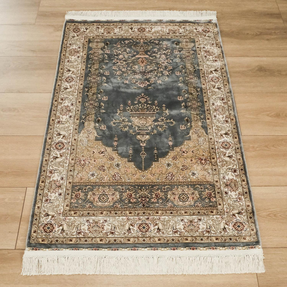 Mihrap Design Gray Carpet Prayer Rug