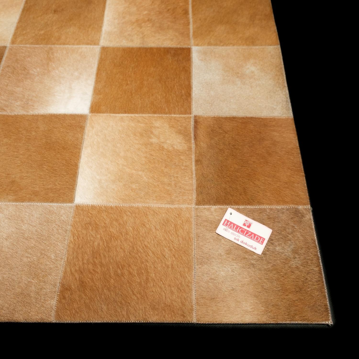Patchwork Patterned Leather - Sheepskin Carpet