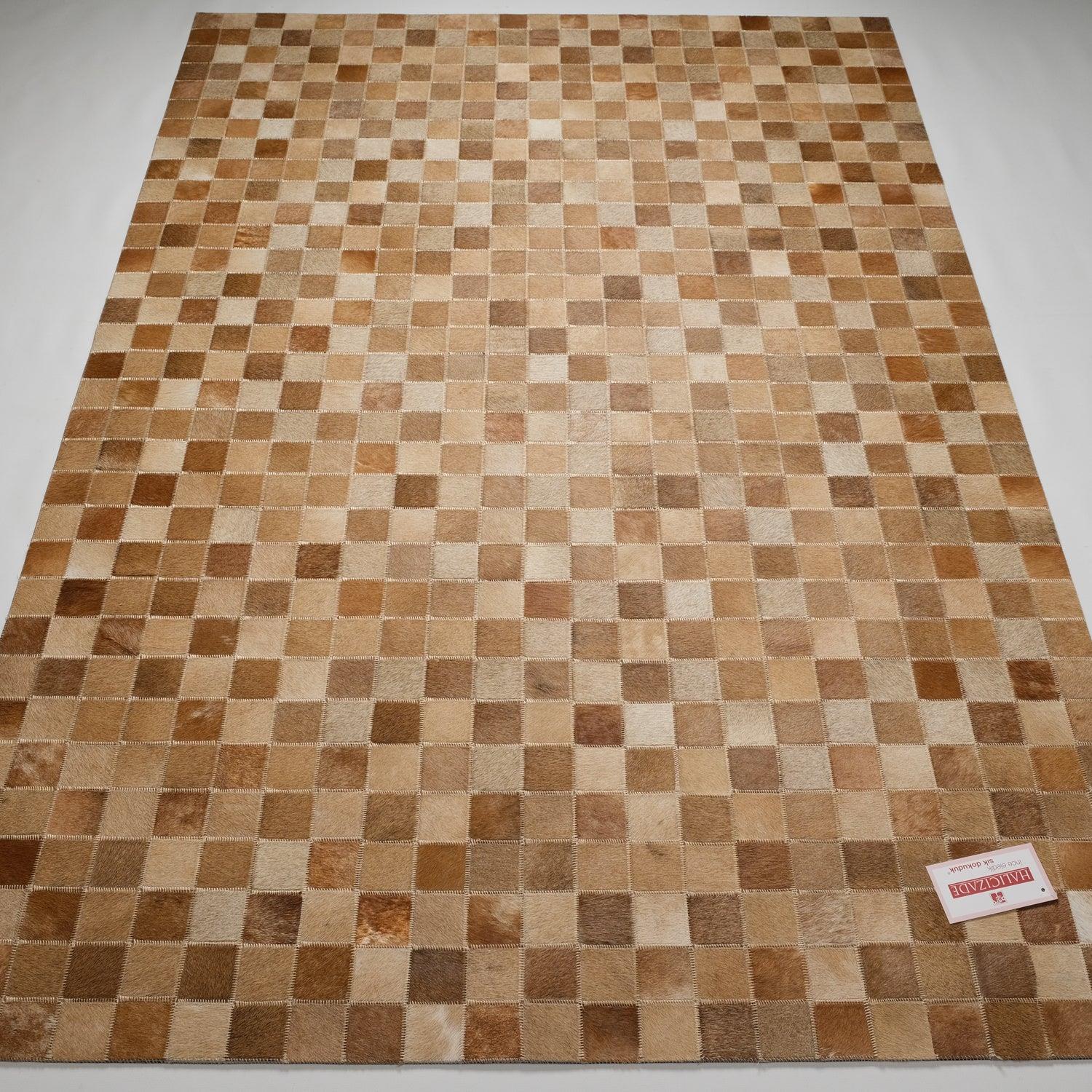 Patchwork Patterned Leather - Sheepskin Carpet