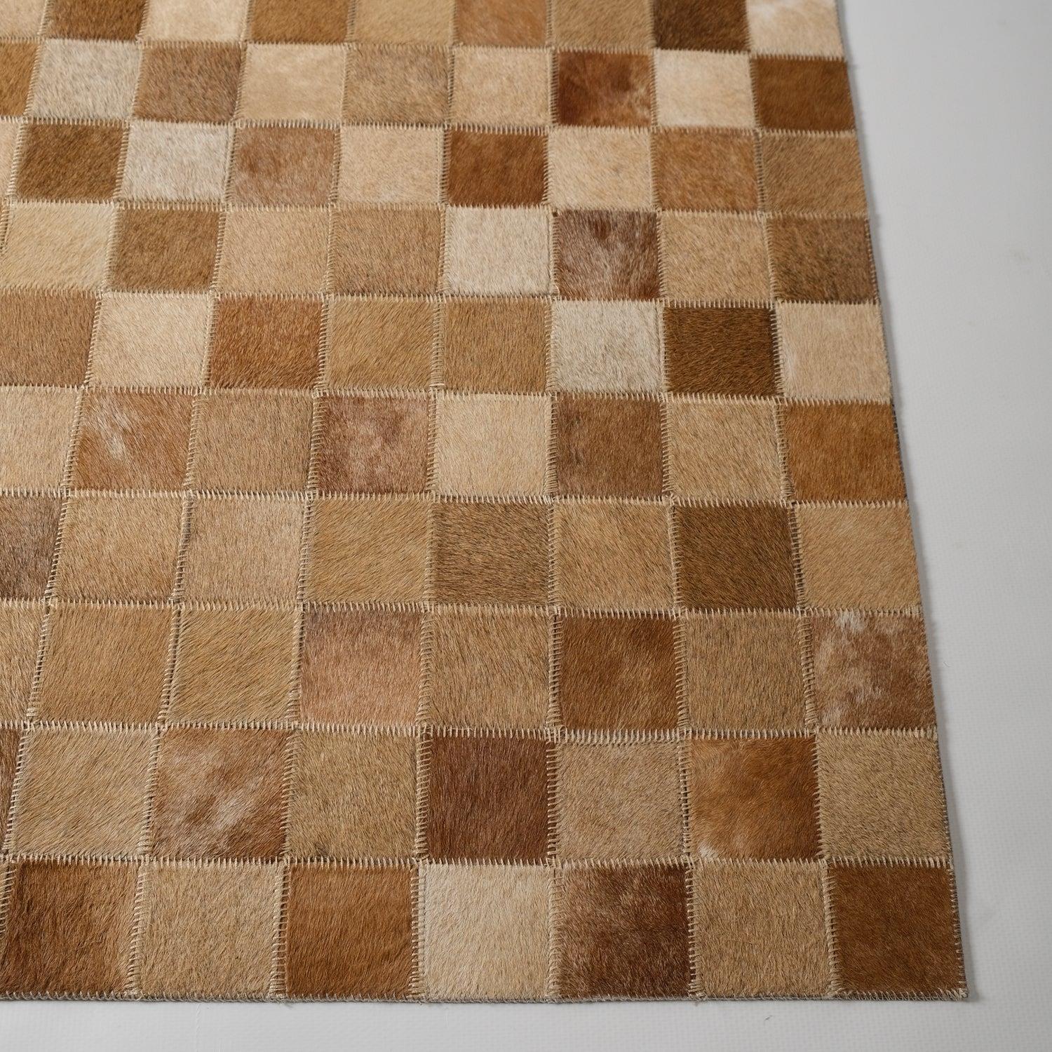 Patchwork Patterned Leather - Sheepskin Carpet