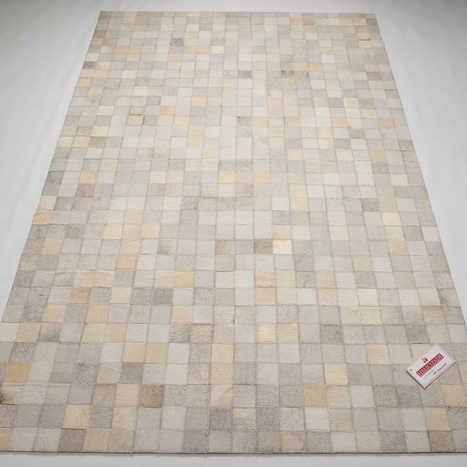Patchwork Patterned Leather - Sheepskin Carpet