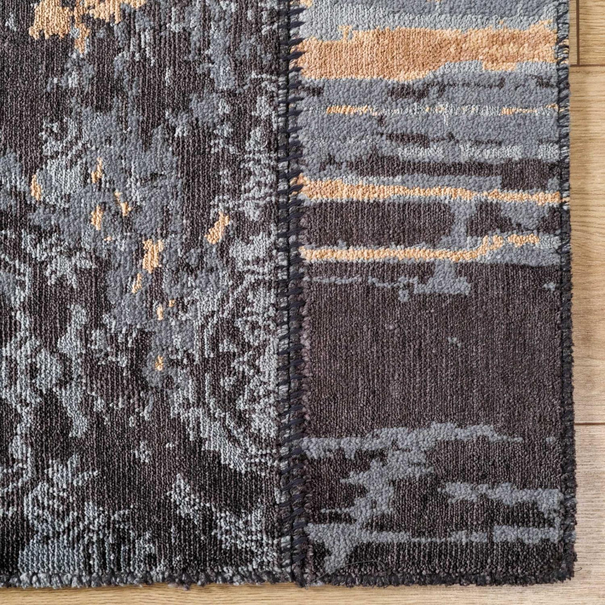 Machine Woven Carpet with Patchwork Pattern