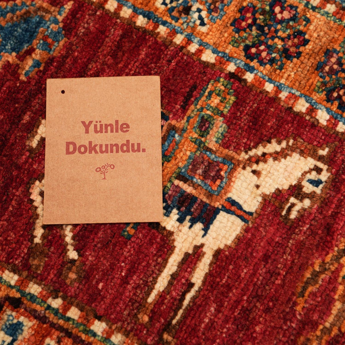 Şahzade Serisi El Dokuma Pazırık Desenli Yün Rengarenk Halı