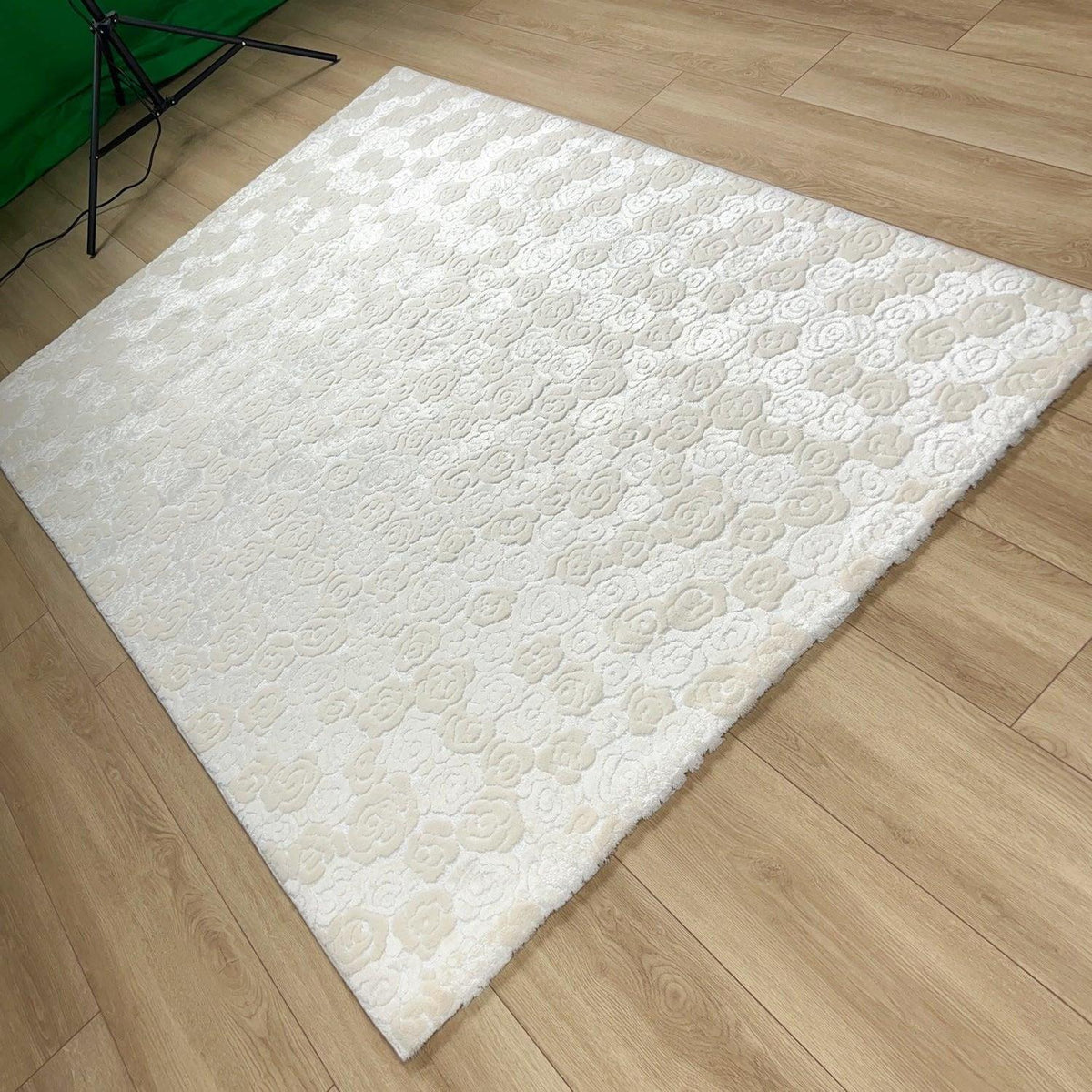 Soft Line Serisi Çiçek Desenli Makine Dokuma Halı, krem, 160x230 cm — Halıcızade