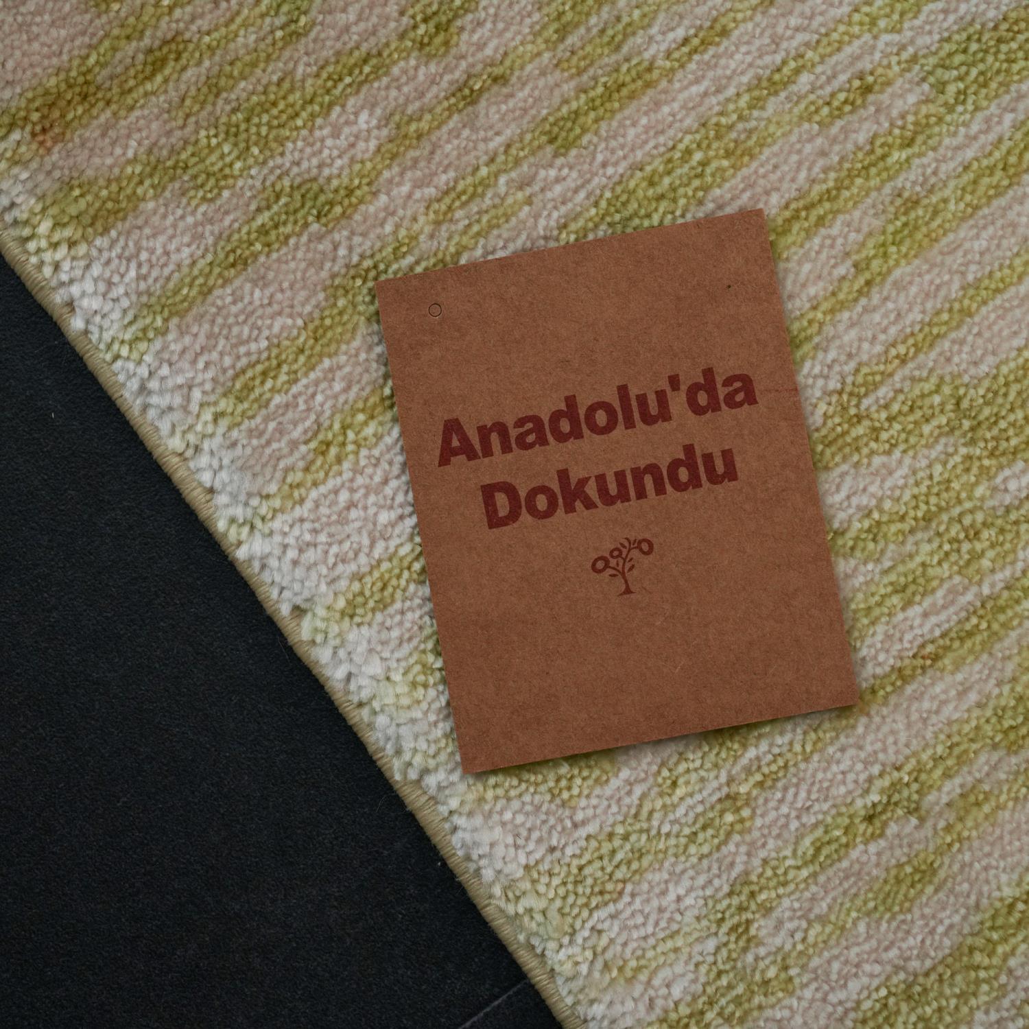 Yeşil Tencel Tezgah Dokuma Baş Başa Seccade