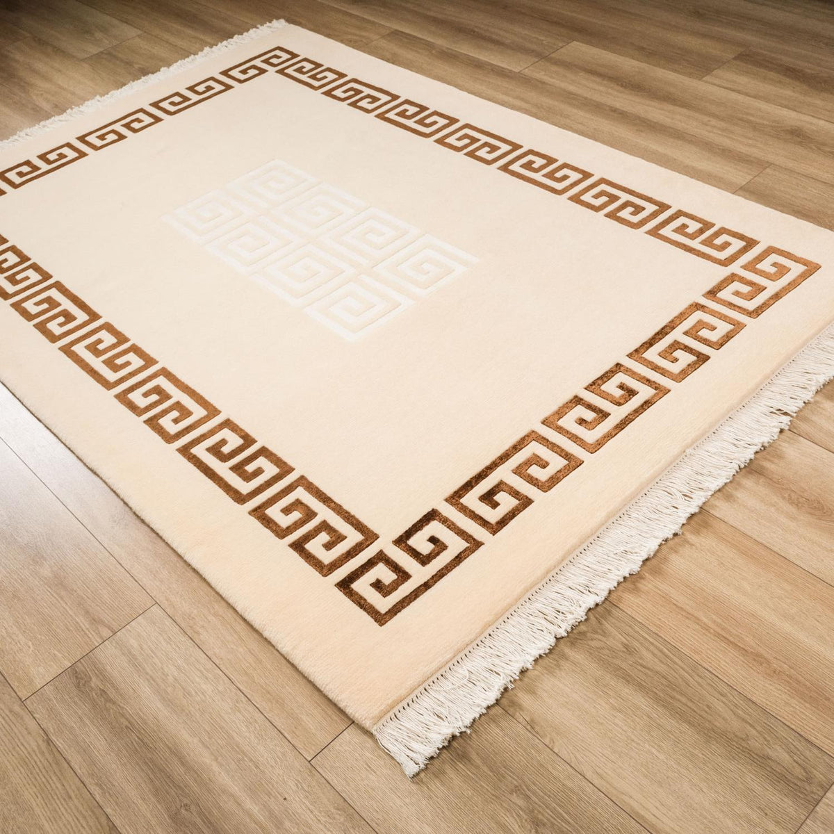 Hand Woven Carpet with Frame Pattern