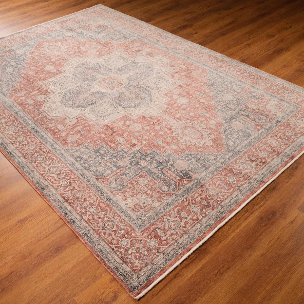 Andes Serisi Vintage Desenli Makine Dokuma Halı, gri, 200x300 cm — Halıcızade