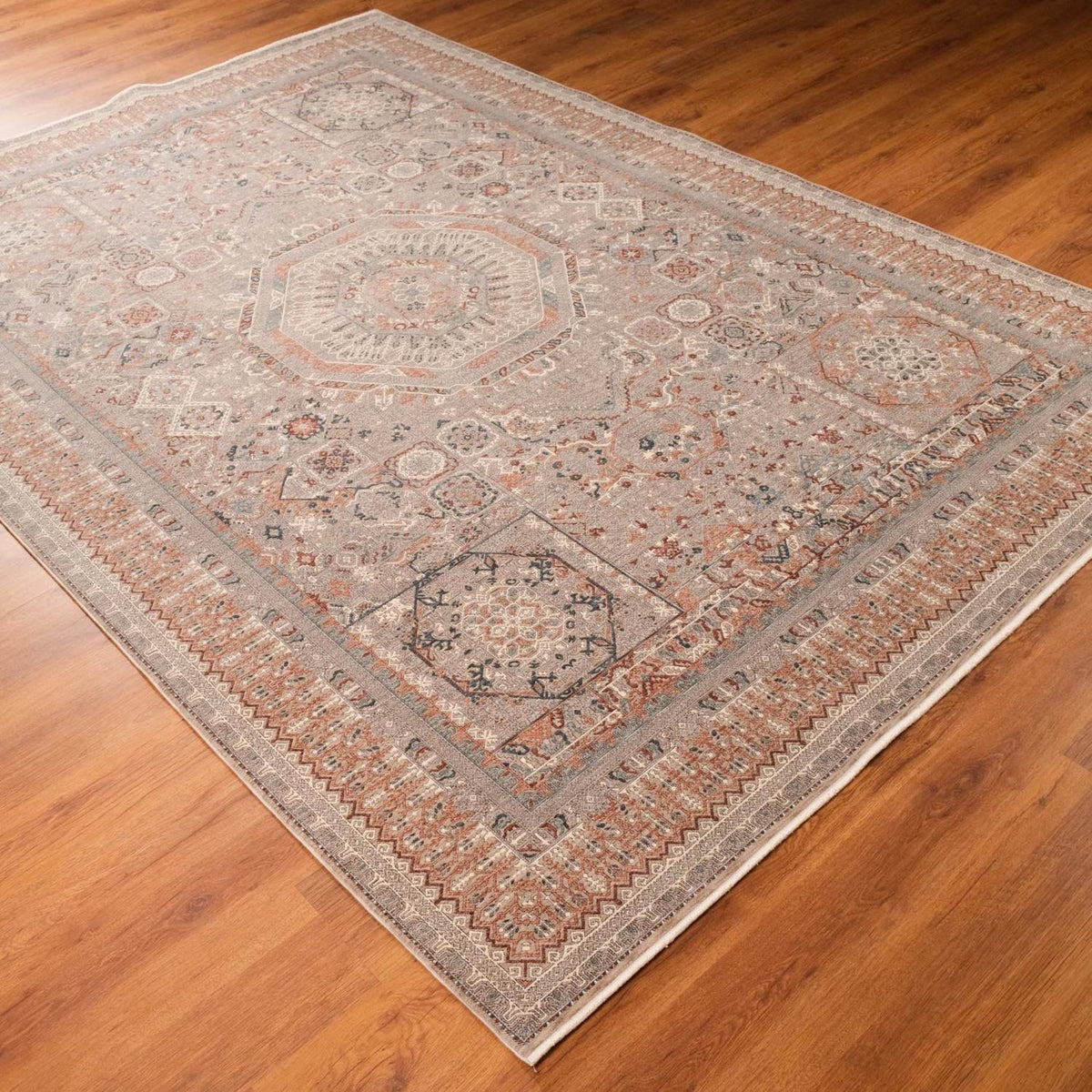 Andes Serisi Vintage Desenli Makine Dokuma Halı, gri, 200x300 – 240x340 cm — Halıcızade