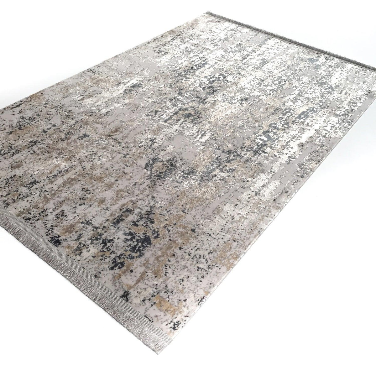 Sateen Serisi Soyut Desenli Makine Dokuma Halı, gri, 120x180 cm — Halıcızade