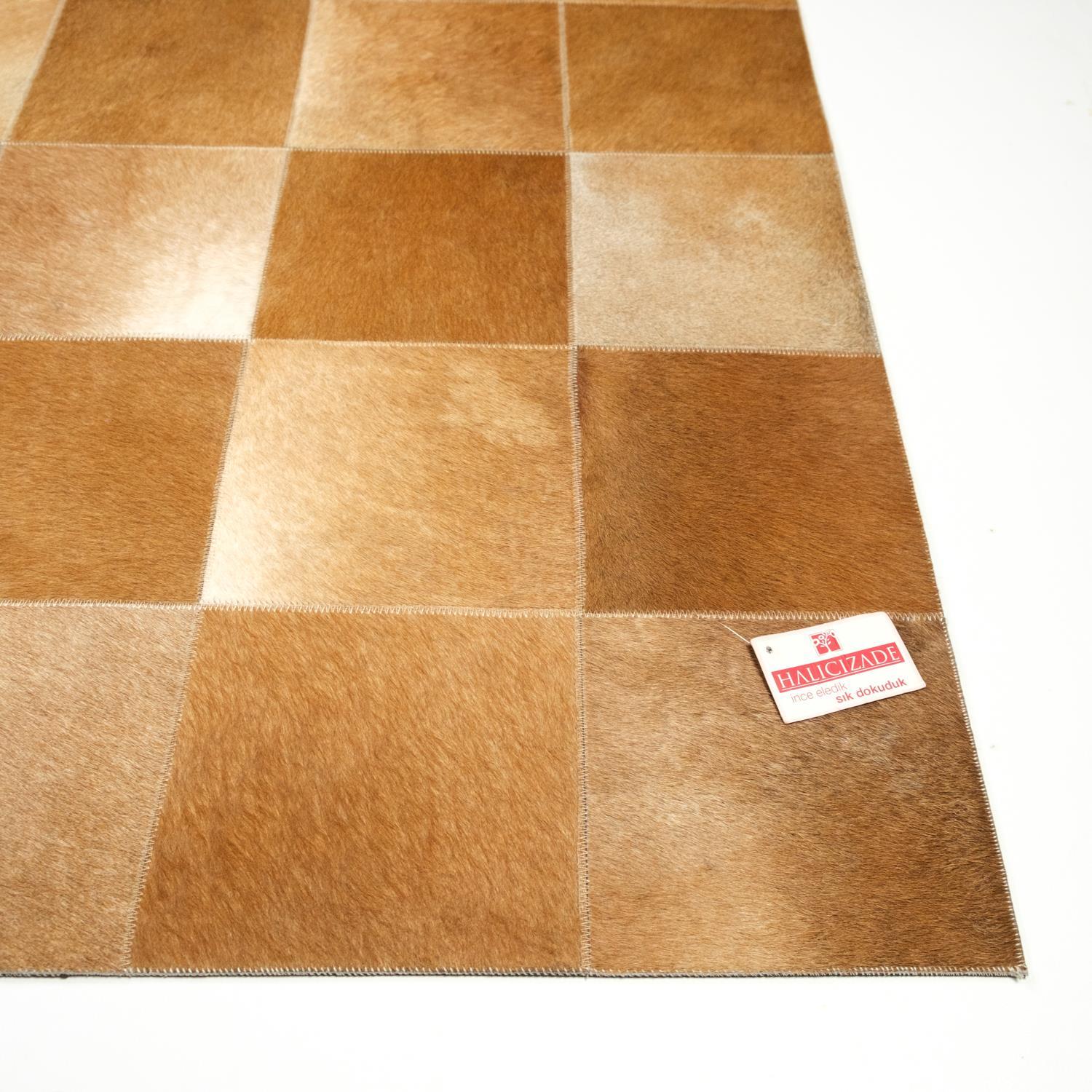 Patchwork Patterned Leather - Sheepskin Carpet